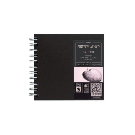 фото Скетчбук для зарисовок fabriano sketchbook 110 г/м2, 15x15 см, мелкозернистая, 80 листов, спираль