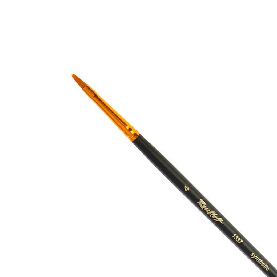 фотография Кисть синтетика roubloff № 4 овальная, длинная ручка, 1337