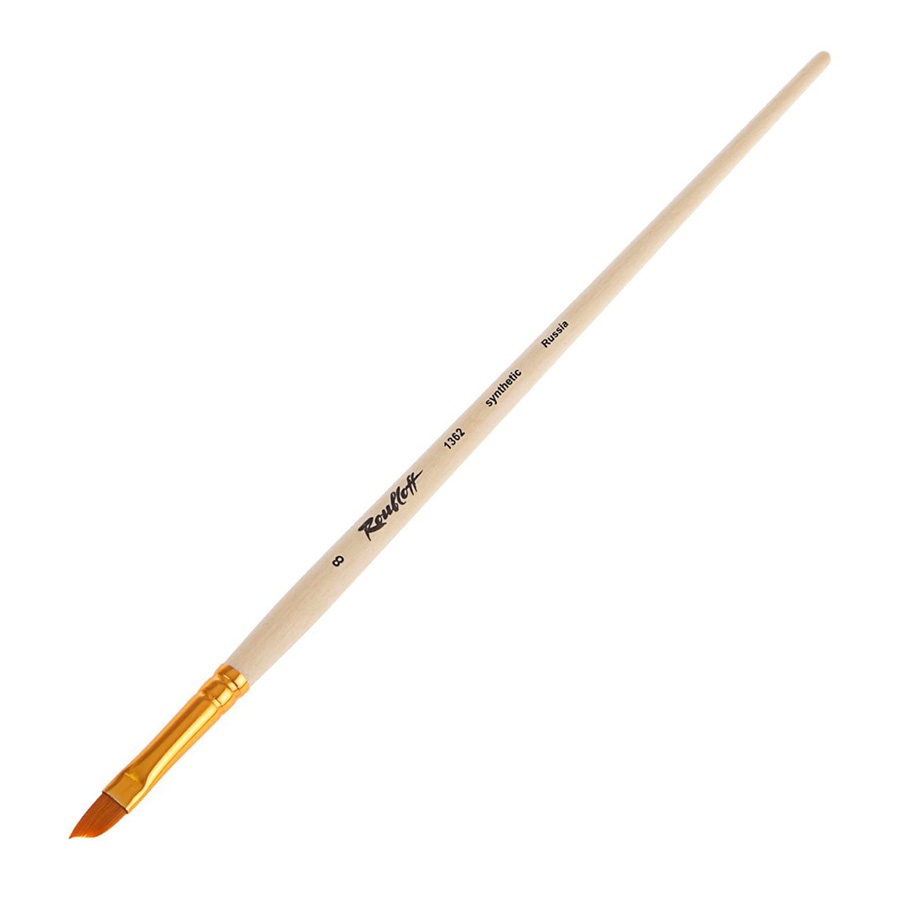 картинка Кисть синтетика roubloff 1362 № 8 наклонная, длинная ручка