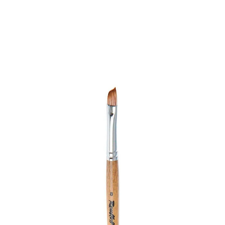 фото Кисть синтетика имитация мангуста наклонная roubloff № 8 короткая ручка, укороченная вставка