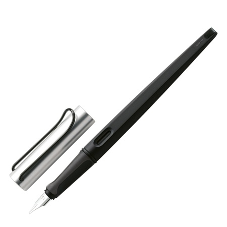 Перьевая ручка Lamy 011 joy, перо 1.1 мм, в черно-серебристом корпусе