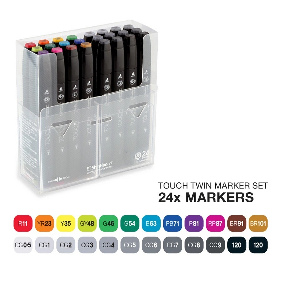 фотография Набор спиртовых маркеров touch twin shinhanart 24 цвета