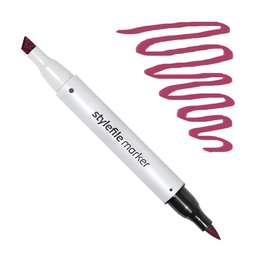 картинка Маркер спиртовой stylefile brush, два пера, 372 красный винный