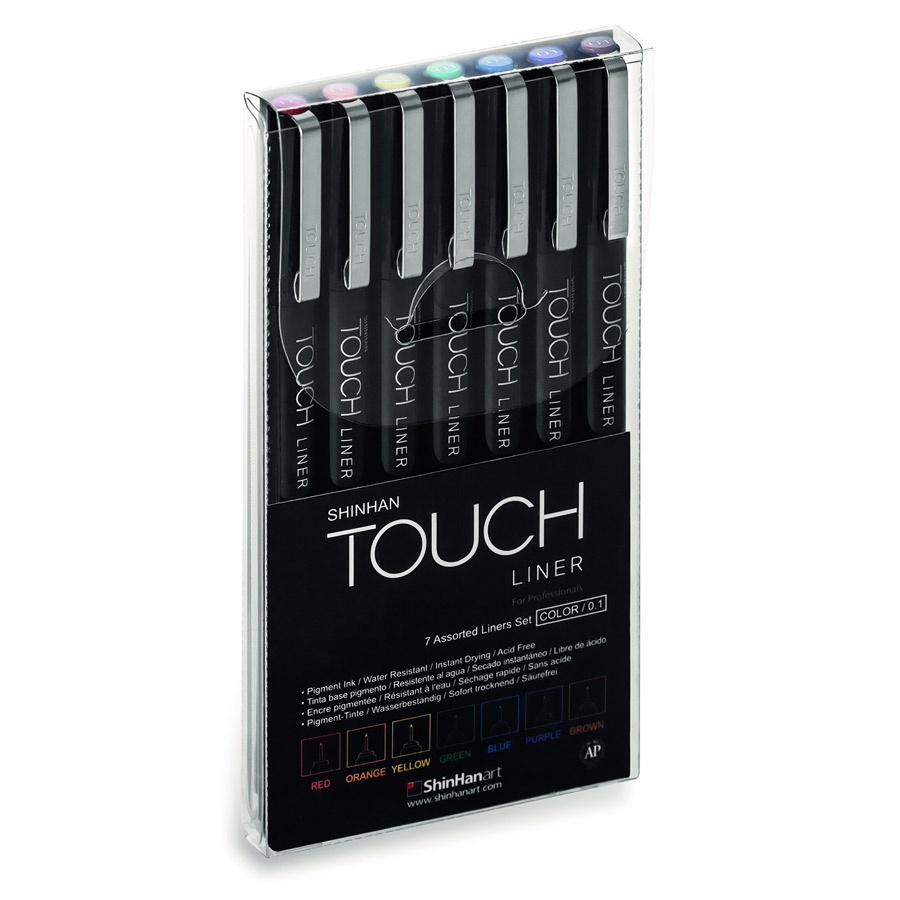 фотография Набор линеров touch liner shinhanart 7 цветов, 0,1 мм