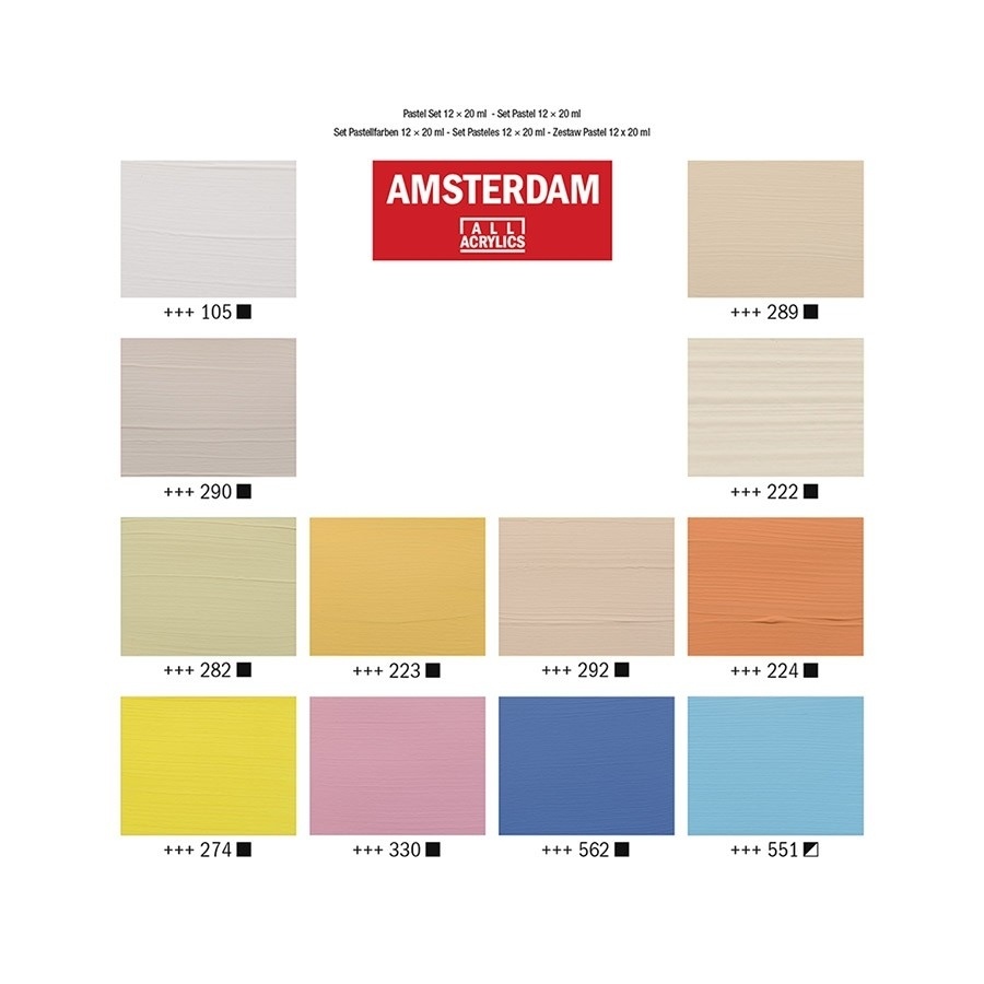 фотография Набор акриловых красок amsterdam standart 12цв*20мл пастельные оттенки