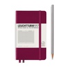 картинка Книга для записей leuchtturm1917 pocket a6 port red, 185 страниц, в клетку