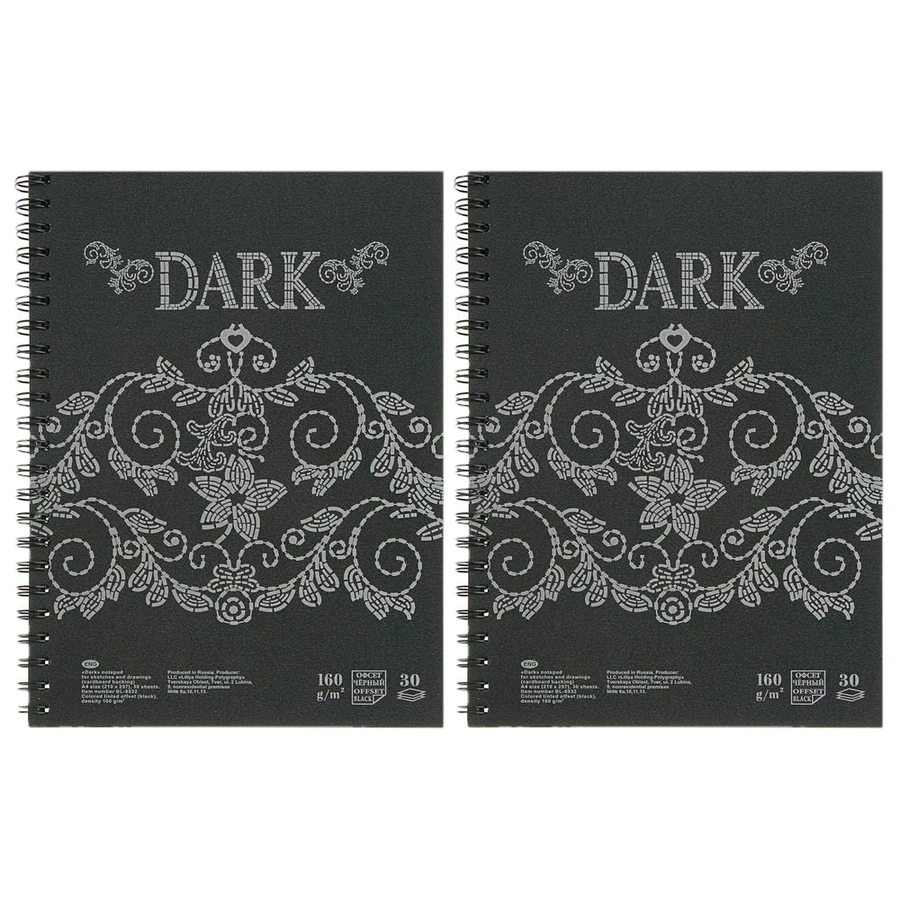 фотография Блокнот для эскизов и зарисовок dark,  а4, 30 листов
