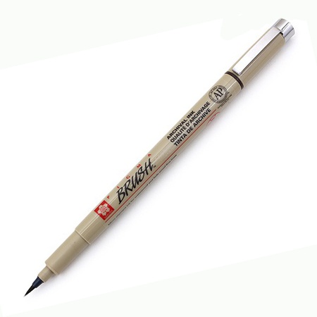 фотография Ручка-кисть pigma brush pen, цвет сепия