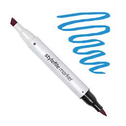 картинка Маркер спиртовой stylefile brush, два пера, 558 синий королевский