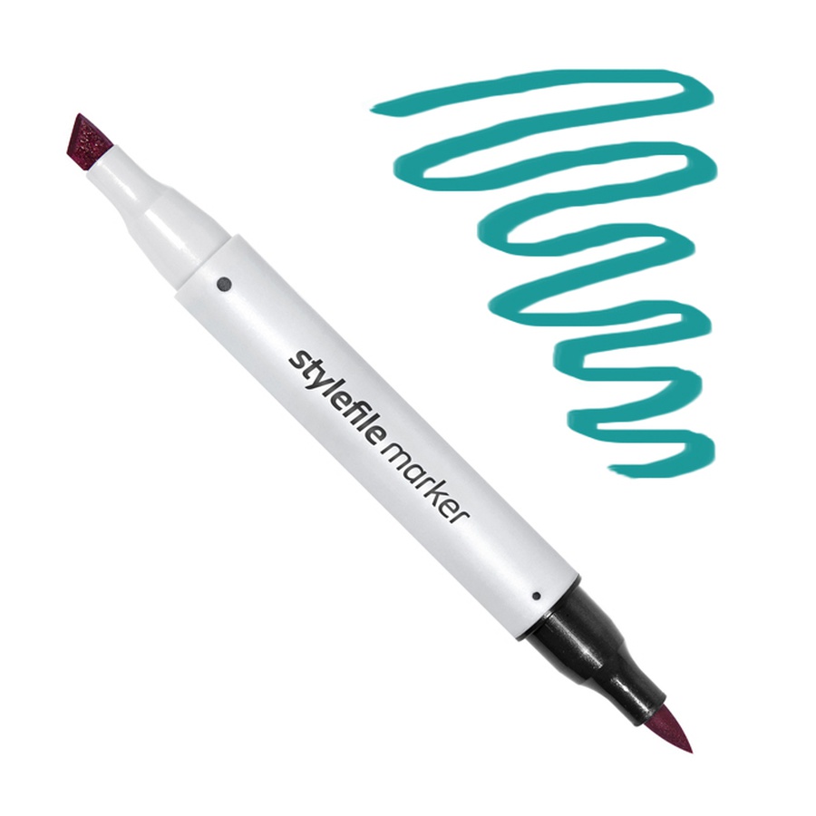 изображение Маркер спиртовой stylefile brush, два пера, 604 зелёный лес