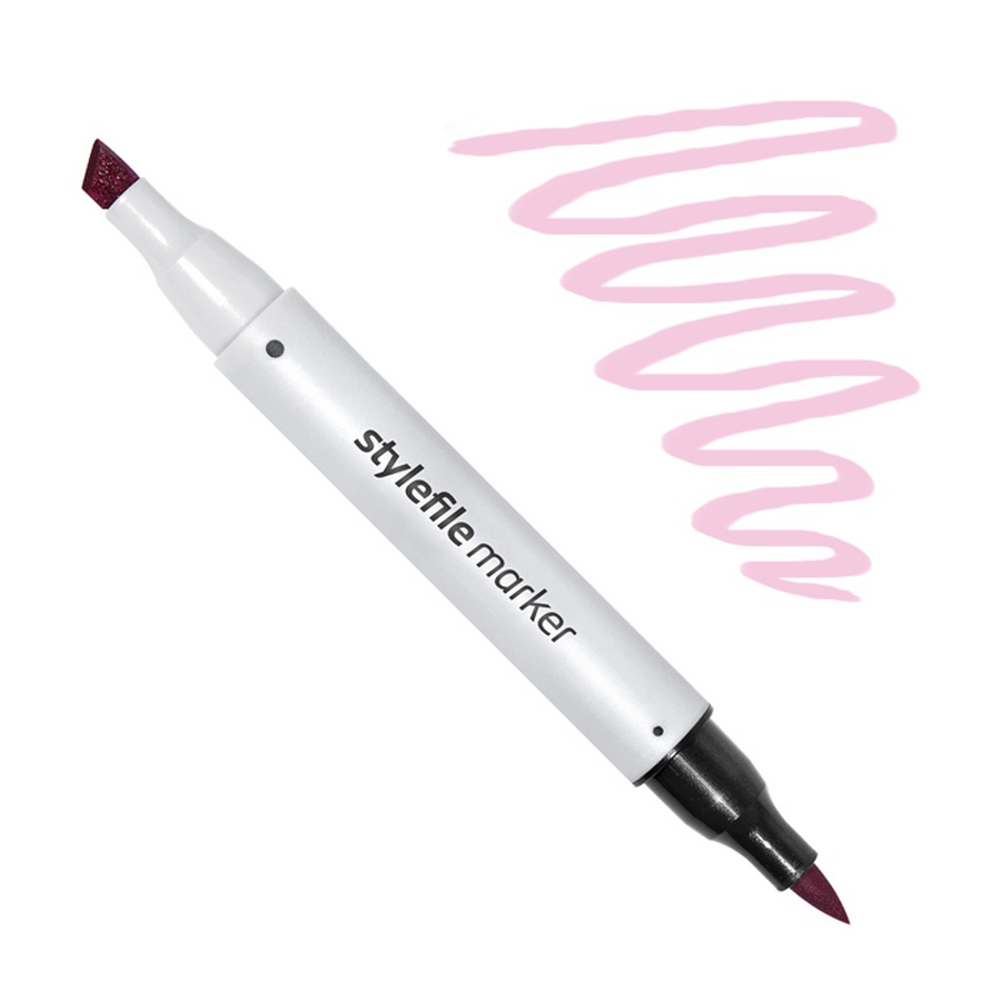 изображение Маркер спиртовой stylefile brush, два пера, 420 розовый пастельный