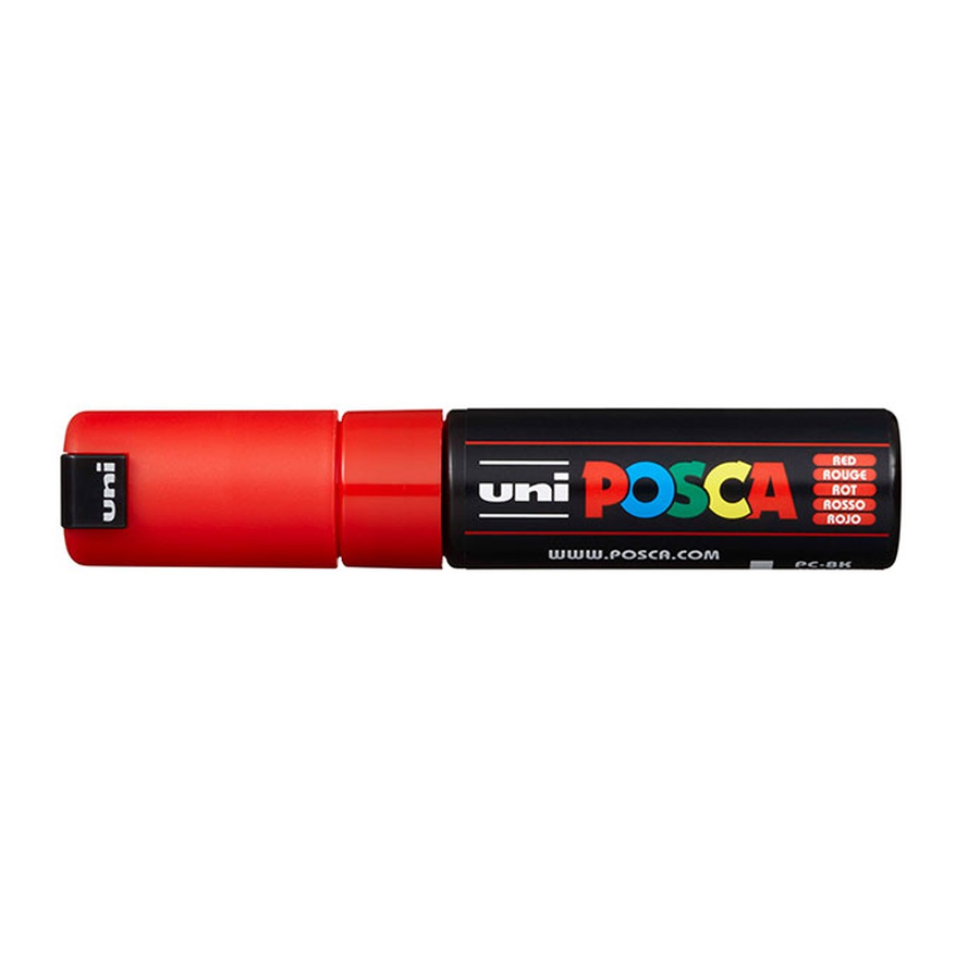 картинка Маркер posca pc-8k, красный, до 8.0 мм, скошенный наконечник