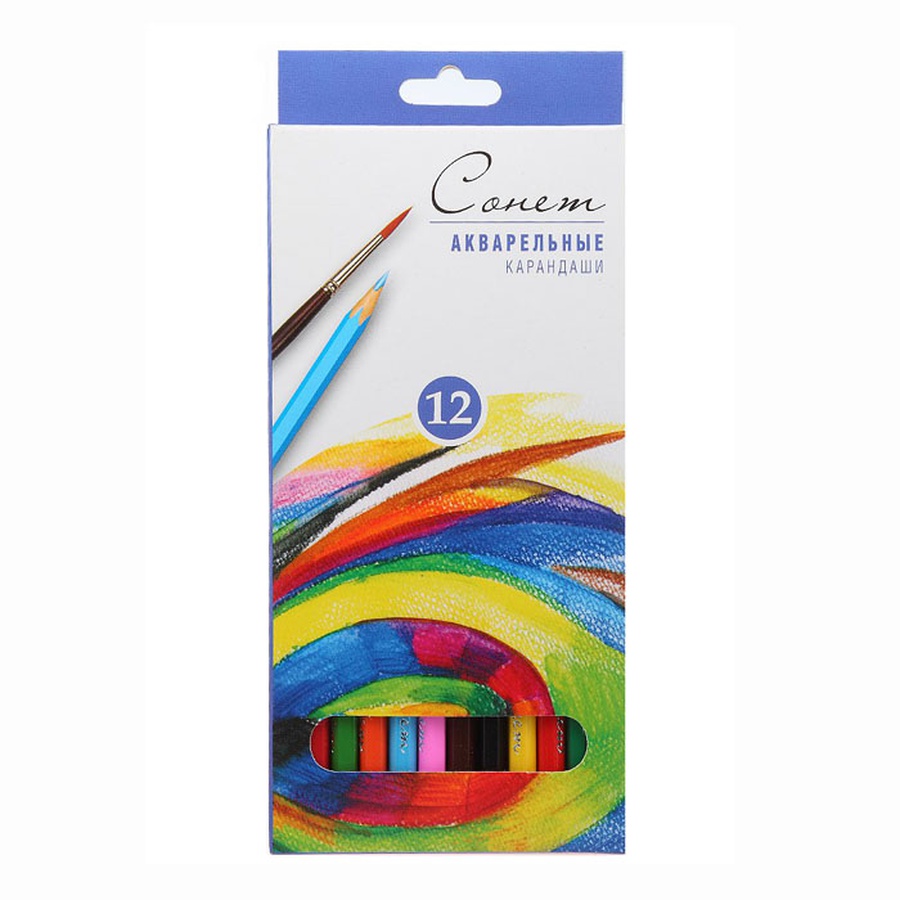 изображение Набор акварельных карандашей сонет из 12 цветов