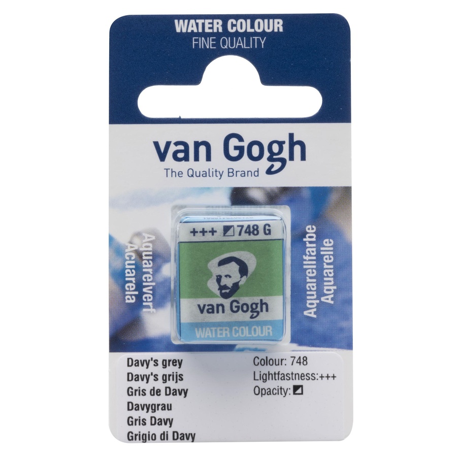 фотография Краска акварельная van gogh, кювета 1,3 мл, № 748 серый дэви