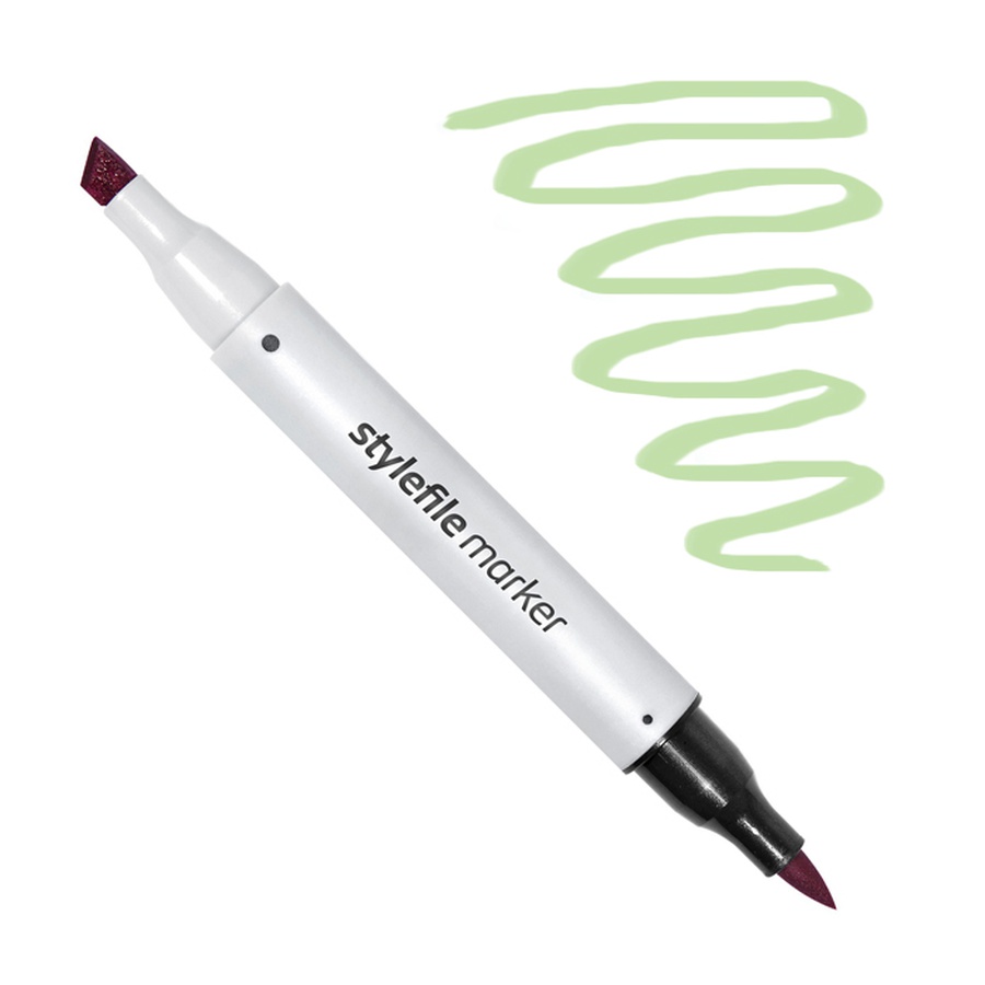 картинка Маркер спиртовой stylefile brush, два пера, 670 зелёный бледный