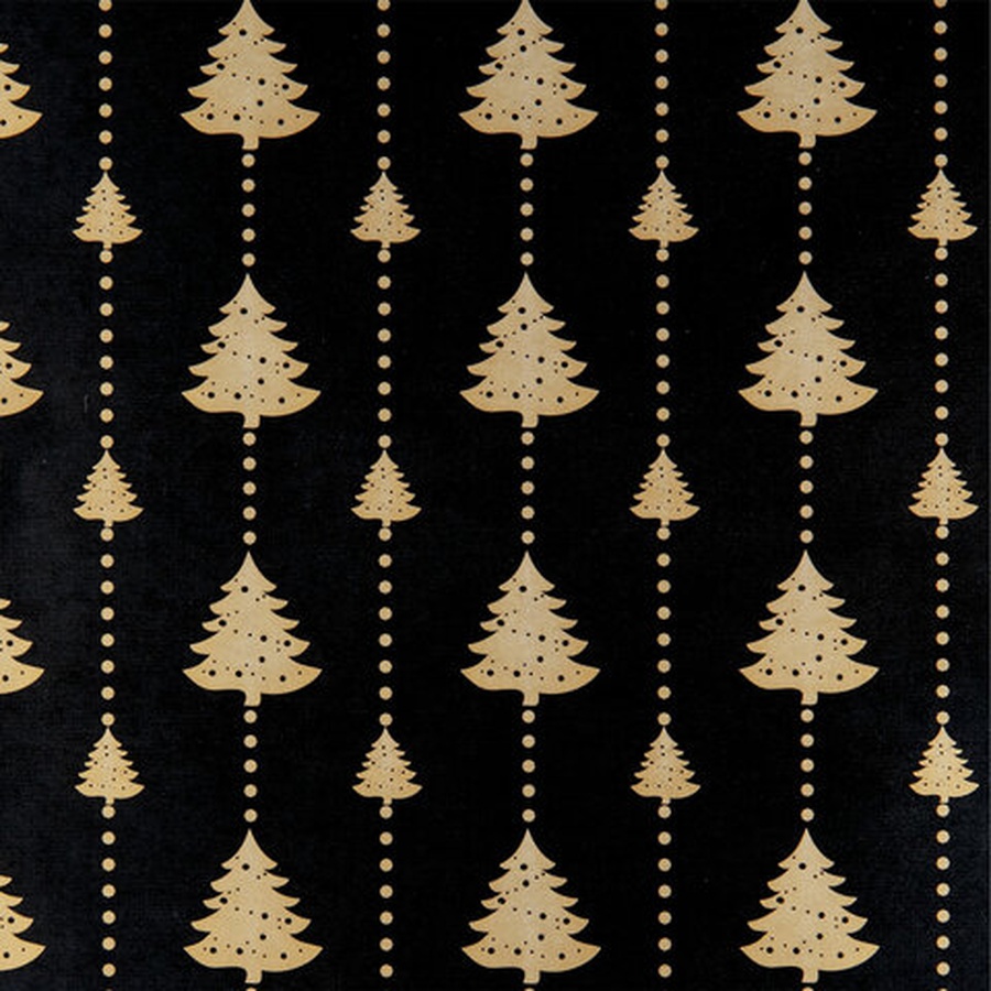 картинка Бумага упаковочная новогодняя "black&gold" 70х100 см, ассорти
