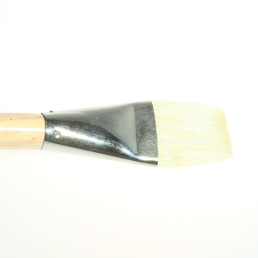 картинка Кисть щетина для масла сонет №18 (39 мм) плоская на длинной ручке покрытая лаком