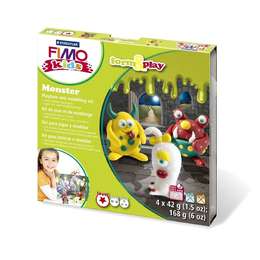 фотография Набор полимерной глины fimo kids монстр 4 цвета по 42 г + стек