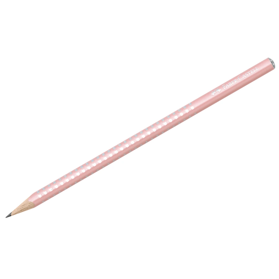 фото Карандаш чернографитный faber-castell "sparkle" b, нежно-розовый