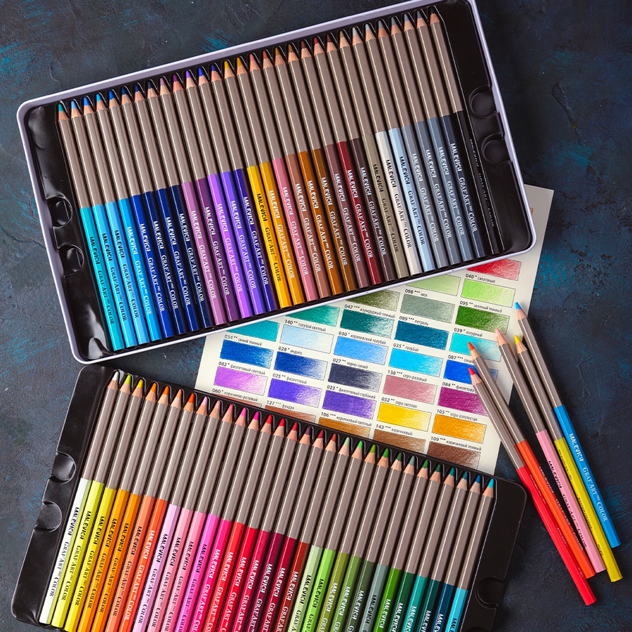 картинка Набор цветных карандашей малевичъ grafart pro, 60 цветов