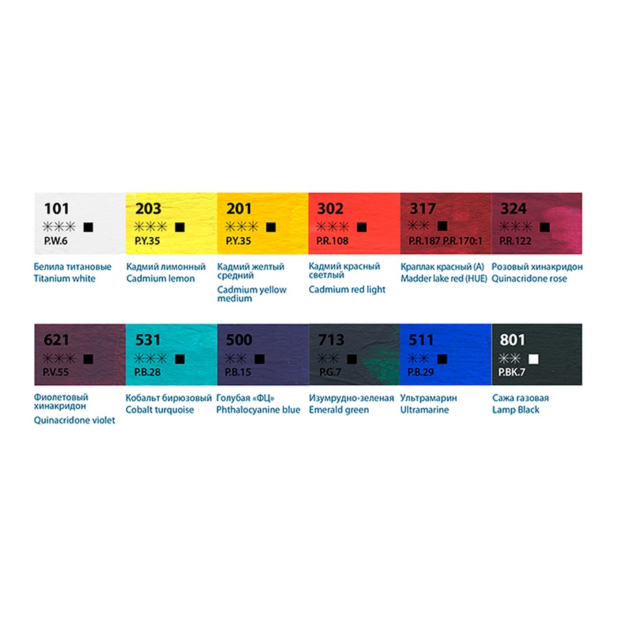 изображение Набор темперных красок мастер-класс колористика, картон, 12 шт по 18 мл