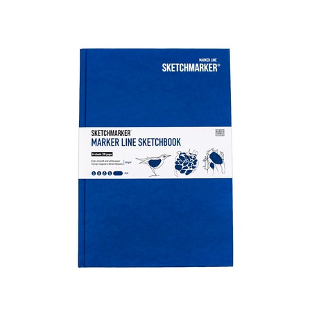 картинка Скетчбук sketchmarker marker line 160г/м2 176х250мм 44л тв.обложка, цв.синий