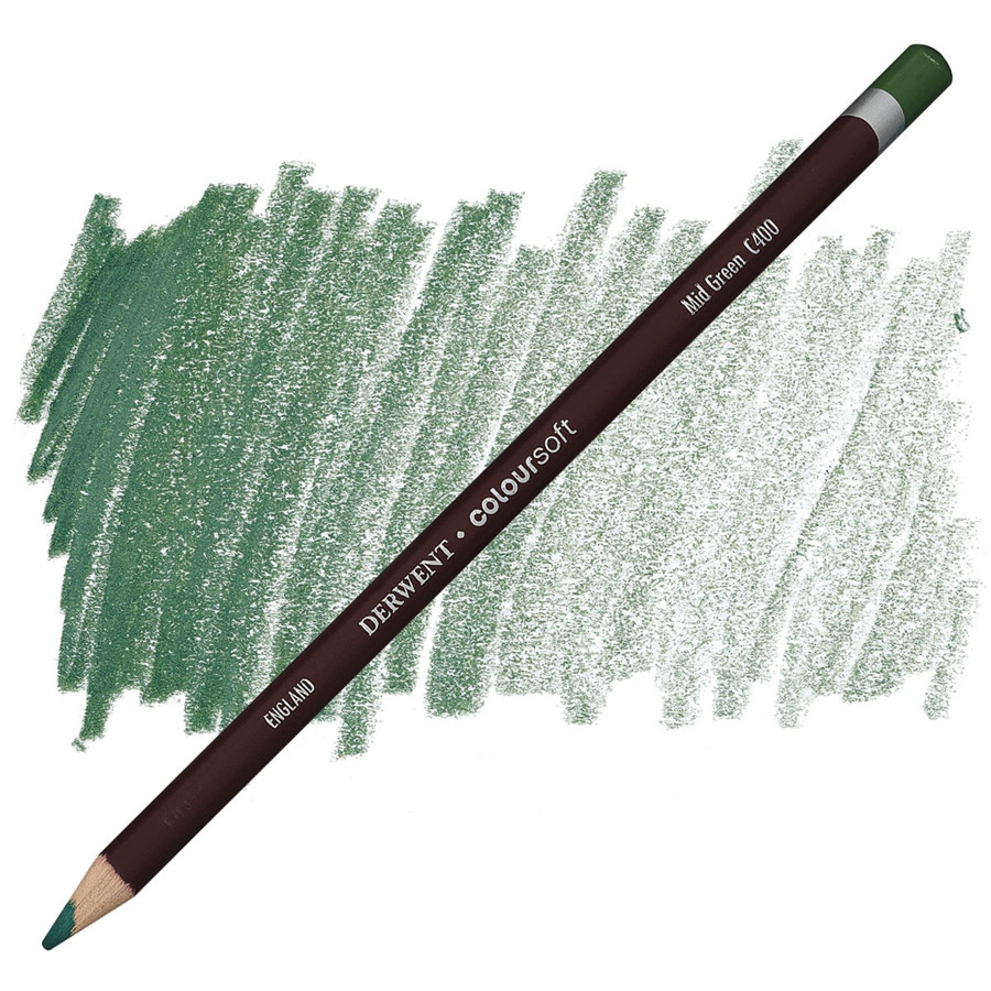 фотография Карандаш цветной derwent coloursoft c400 зелёный средний