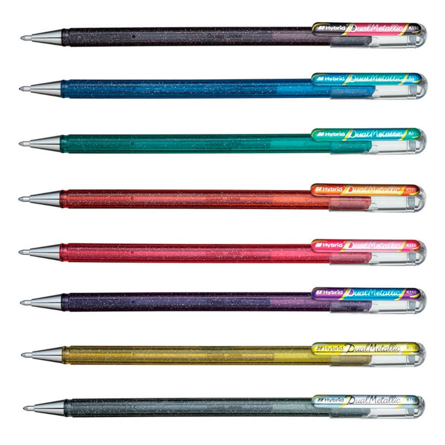 Гелевые ручки Pentel Hybrid Dual Metallic