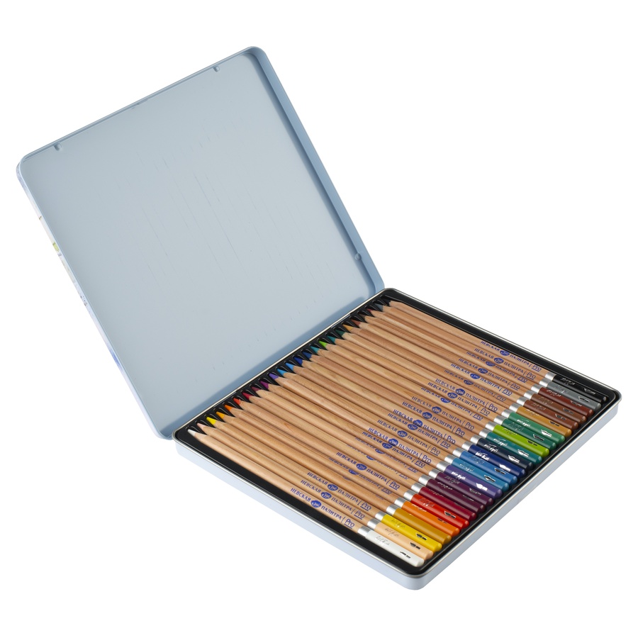 фотография Набор профессиональных акварельных карандашей "белые ночи", 24 цвета, в жестяном пенале