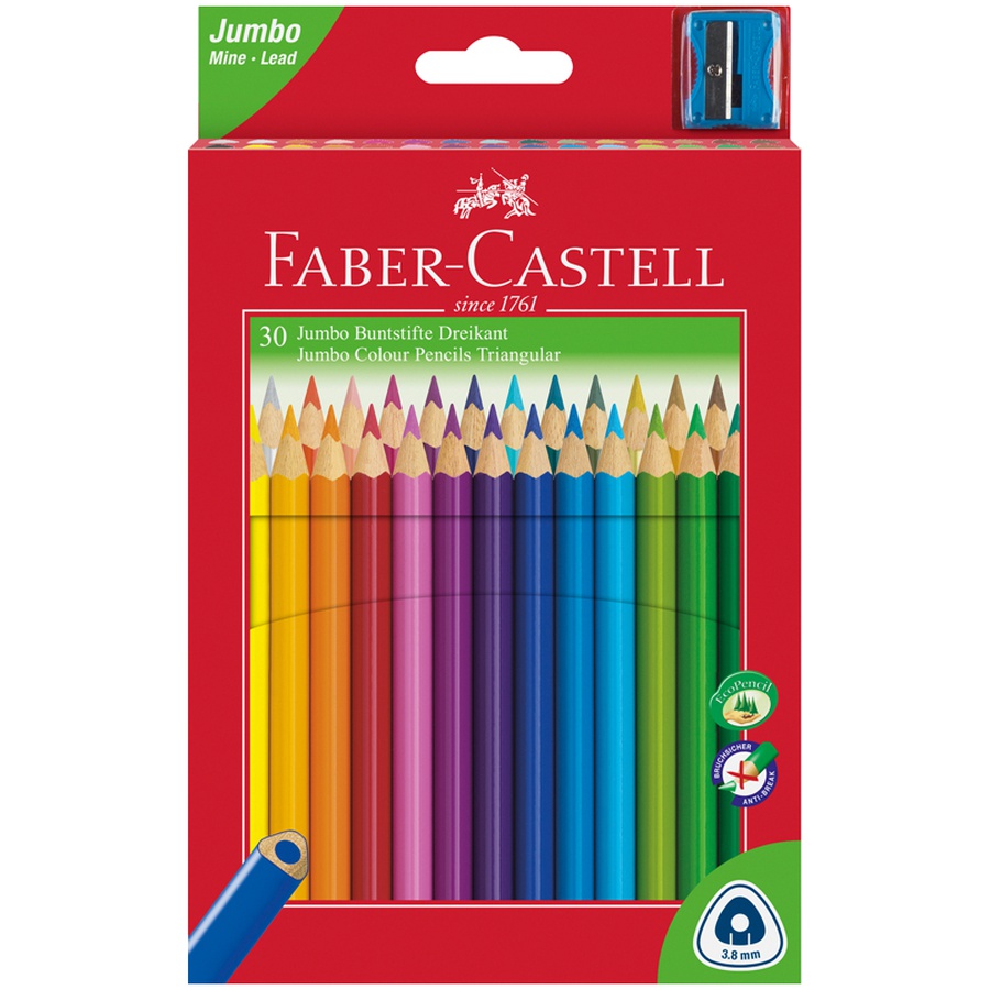 изображение Набор цветных карандашей faber-castell junior grip 30 цветов, трехгранные