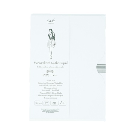 изображение Альбом для графики sm-lt authentic marker 100г/м2 a4 50 листов, белый, склейка