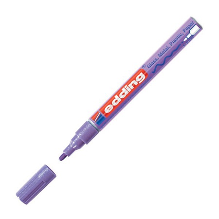 Декоративный лаковый маркер цвет Фиолетовый металлик 1-2мм Edding
