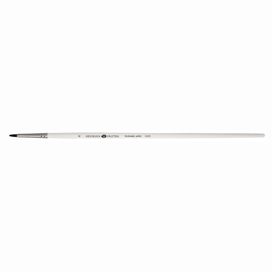 изображение Кисть колонок для акварели невская палитра 4 плоская длинная ручка
