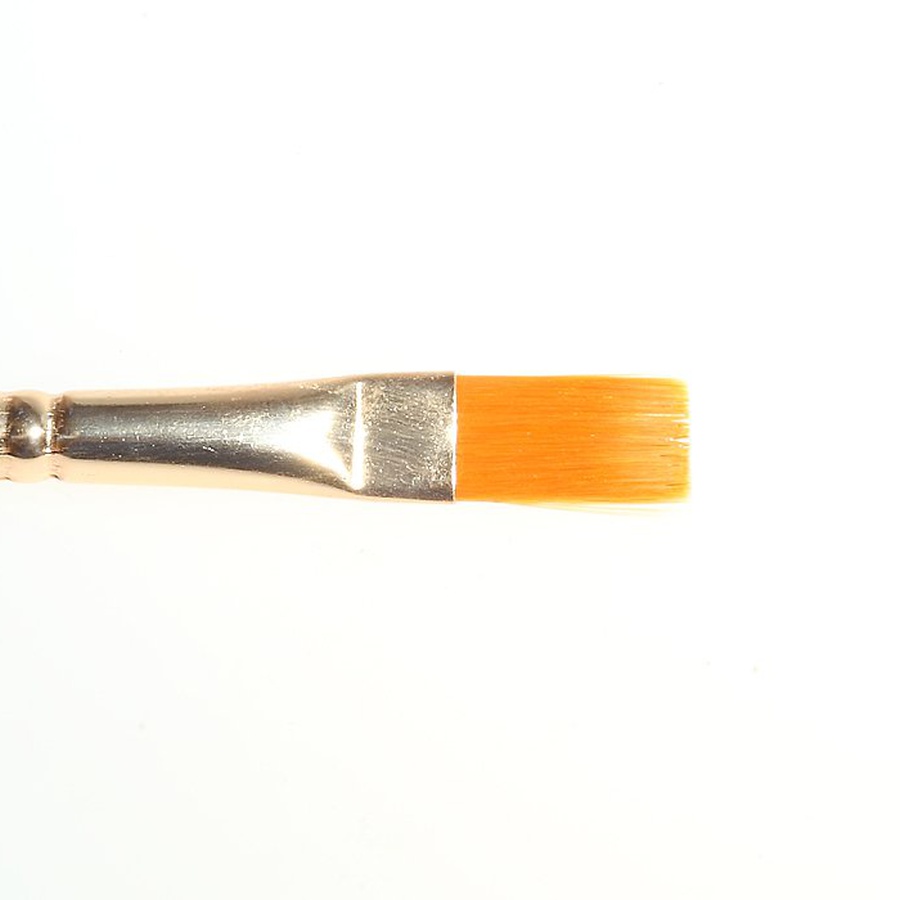 фото Кисть синтетика плоская decola с короткой ручкой №7 (диаметр 11 мм)
