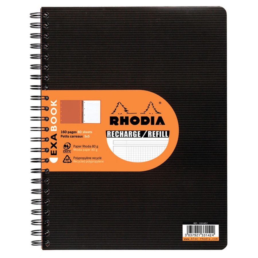 фото Бизнес-тетрадь rhodia "exabook refill" 80 л., а4+ клетка на гребне, 80 г/м2