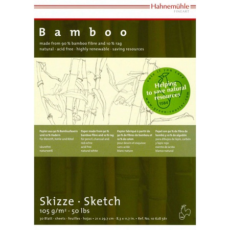 фотография Альбом-склейка из 30 листов hahnemuhle bamboo для набросков, бамбуковая бумага, формат а5, 105 г/м2