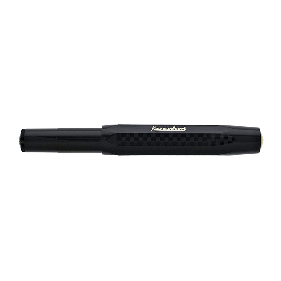 фотография Ручка перьевая kaweco classic sport chess f 0.7мм, черный корпус с шахматным узором