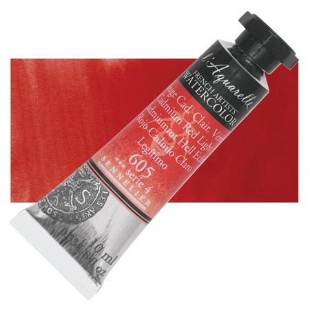 изображение Краска акварельная sennelier artist туба 10 мл, кадмий красный светлый 605