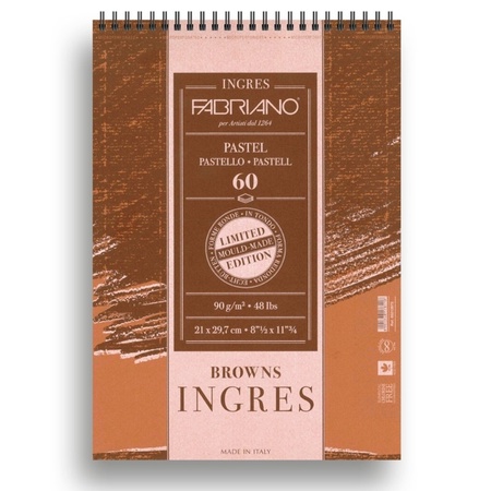 Альбом для пастели Fabriano Ingres А4 коричневая бумага, 60 листов на спирали, 90 г/м2