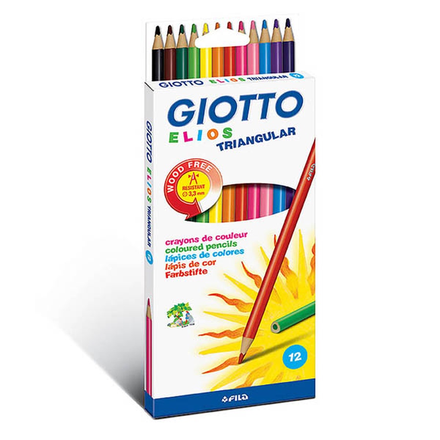 фото Набор цветных полимерных карандашей  giotto elios tri, 12 цветов, 3,3 мм