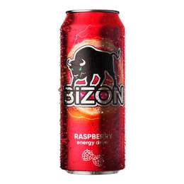 фото Энергетический напиток б/а газированный «bizon raspberry» ("бизон малина"), 0,449л жб 1*12 (шт)