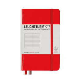 изображение Записная книжка leuchtturm1917 pocket a6, красный 185 страниц в линейку
