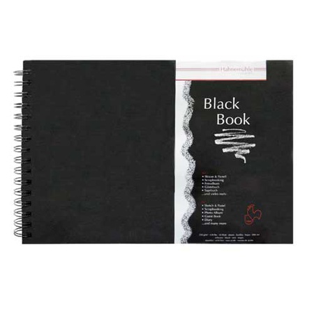 Альбом на спирали Black Book, 30 листов черного цвета, размер 21х30 см. Прекрасно подойдет для эскизов мягкими сухими материалами (пастель, карандаши…