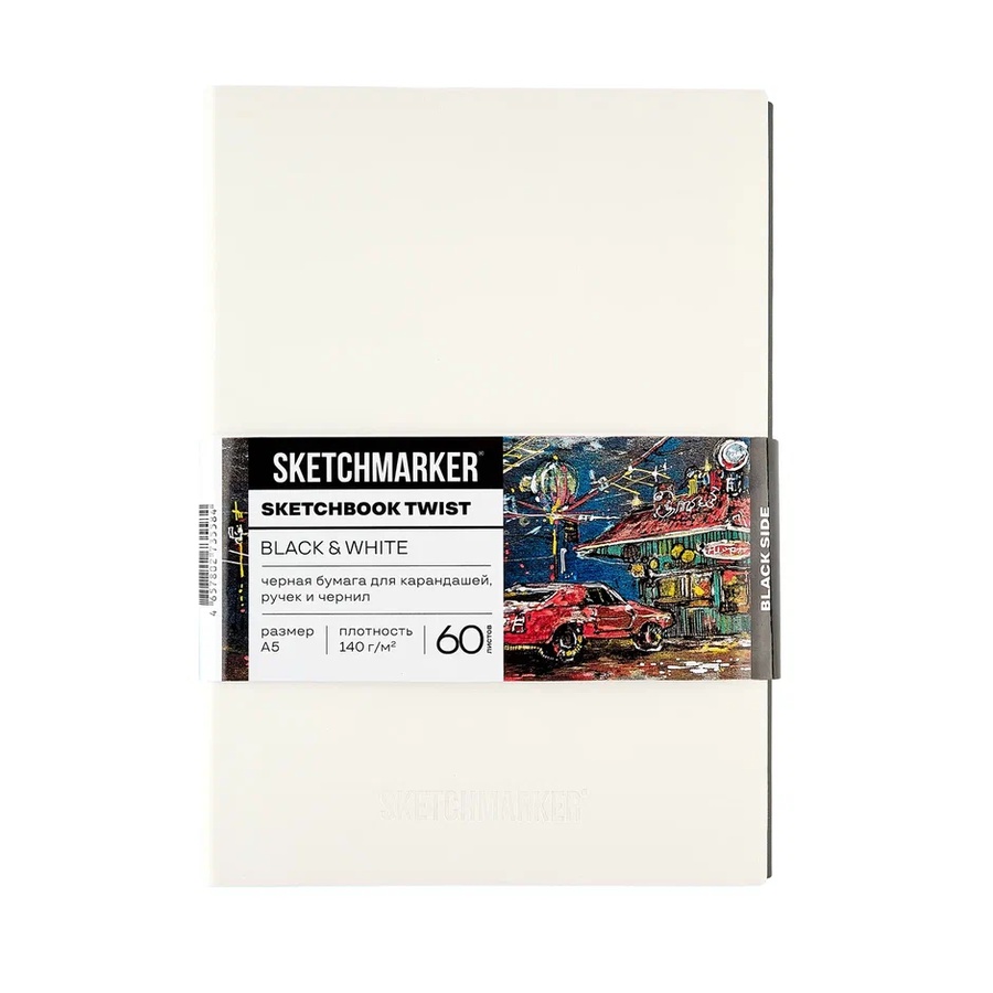 фотография Скетчбук sketchmarker black&white a5 60л