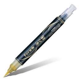 фотография Маркер-кисть pentel с кнопкой подачи чернил, золото