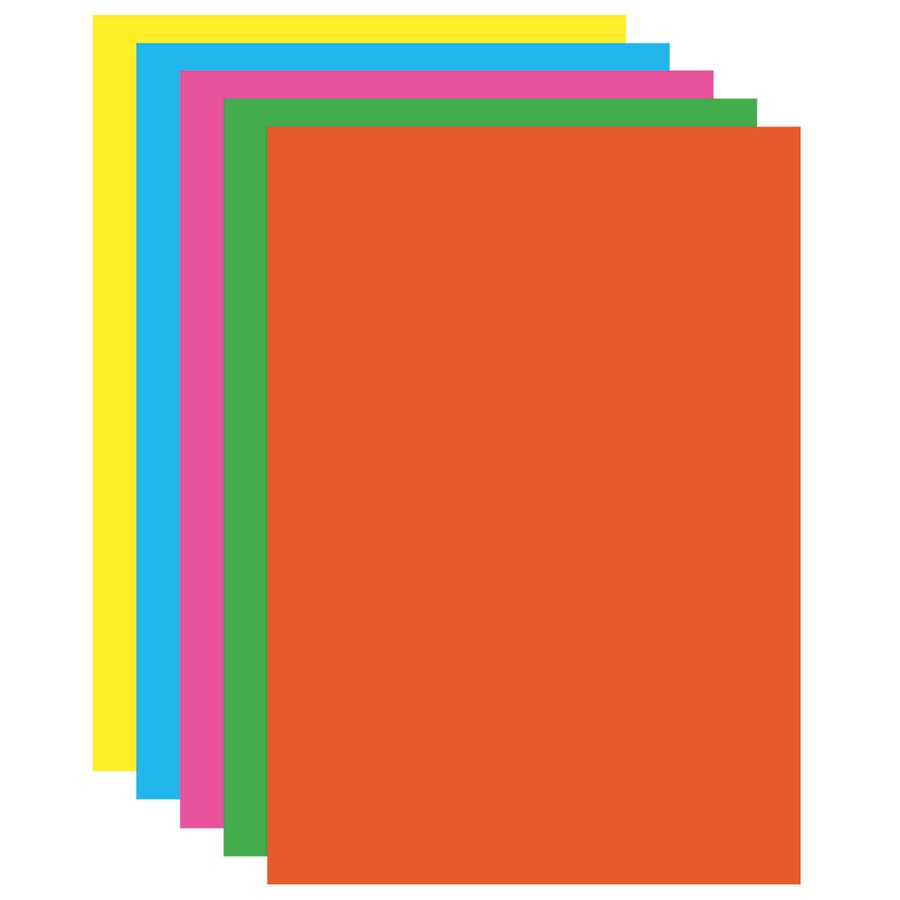 фотография Картон цветной а4 мелованный флуоресцентный, 10 листов 5 цветов, brauberg, 200х290 мм