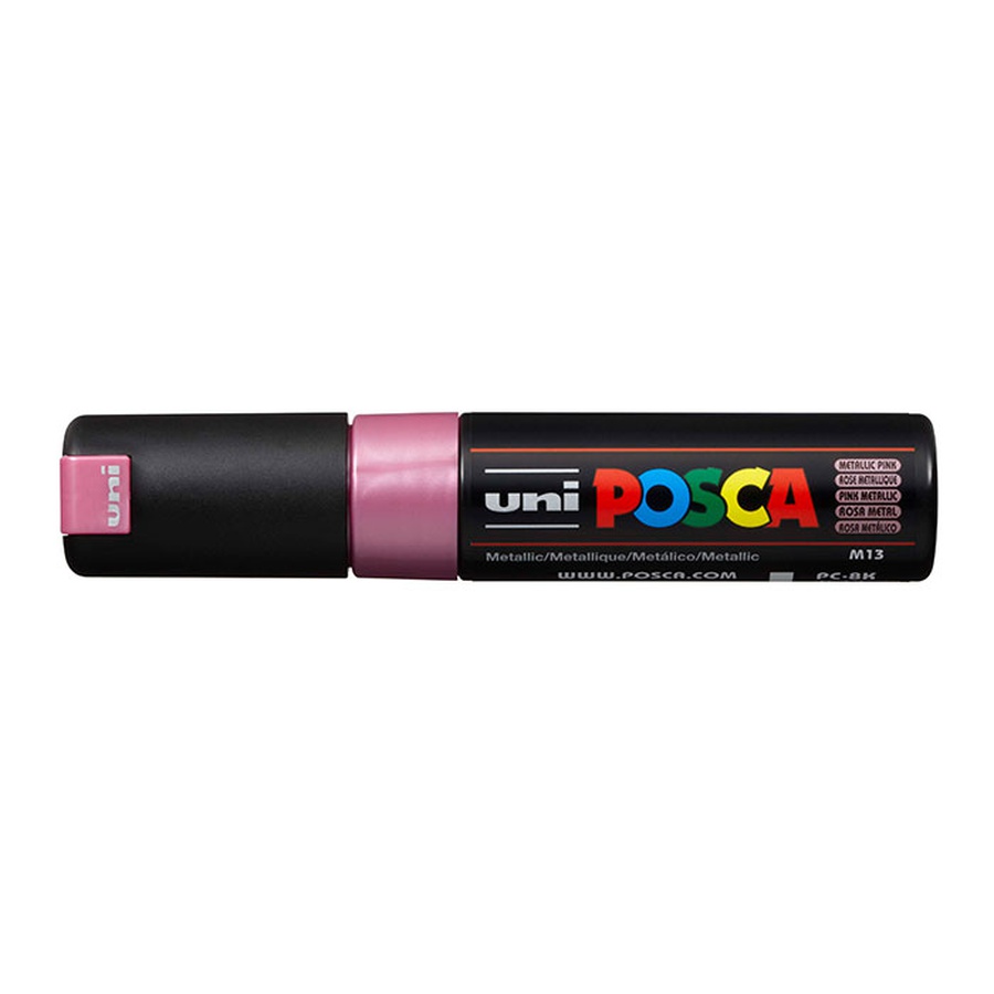 картинка Маркер posca pc-8k, розовый металлик, до 8.0 мм, скошенный наконечник