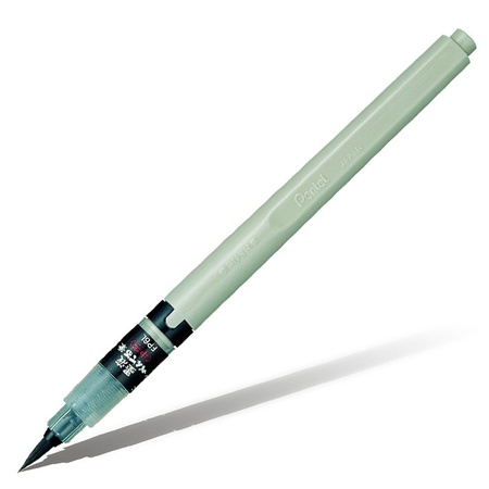 фотография Ручка кисть pentel brush pen c пигментными чернилами, чёрная
