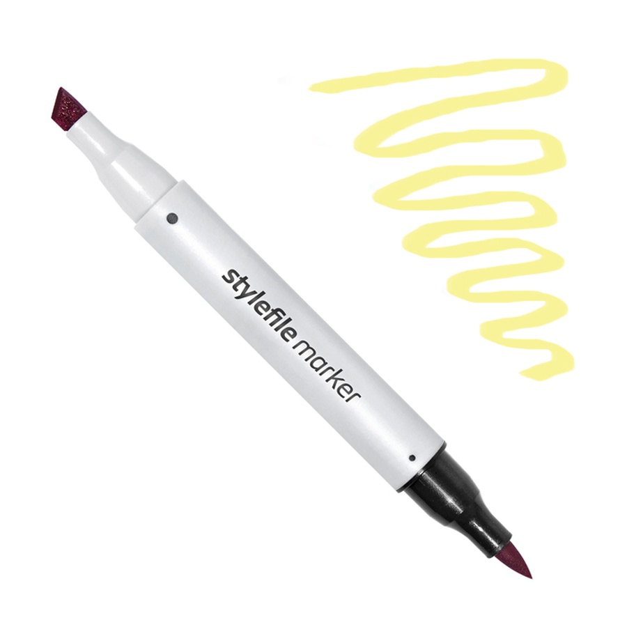 изображение Маркер спиртовой stylefile brush, два пера, 154 жёлтый канареечный