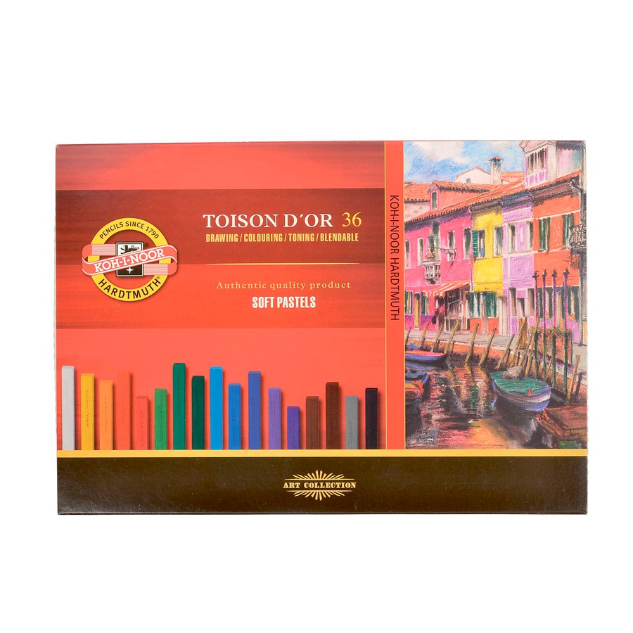 изображение Набор пастели сухой, 36 цветов в наборе, серия toison d'or, прямоугольная в картонной коробке, koh-i-noor
